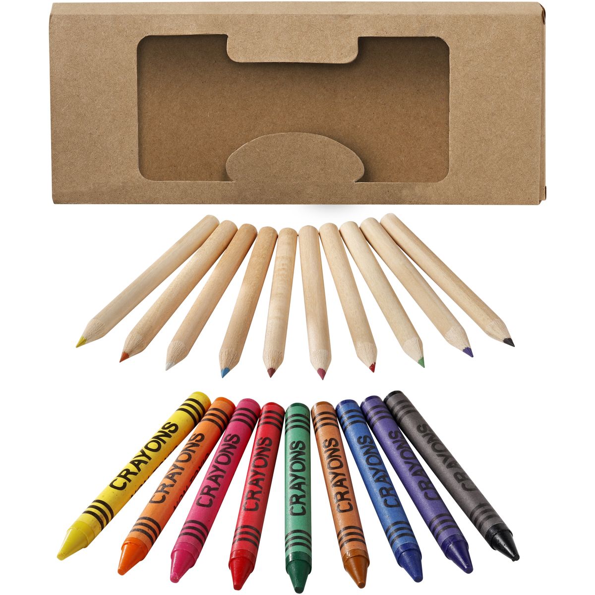 Sets de 19 piezas con ceras y lápices de colores