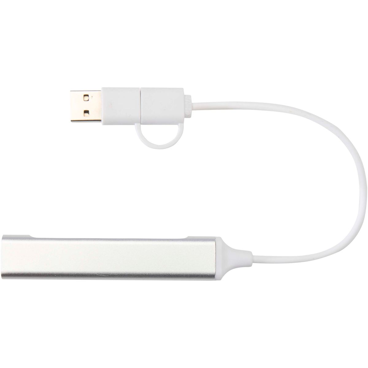 Hubs USB de 4 puertos con doble entrada de aluminio reciclado