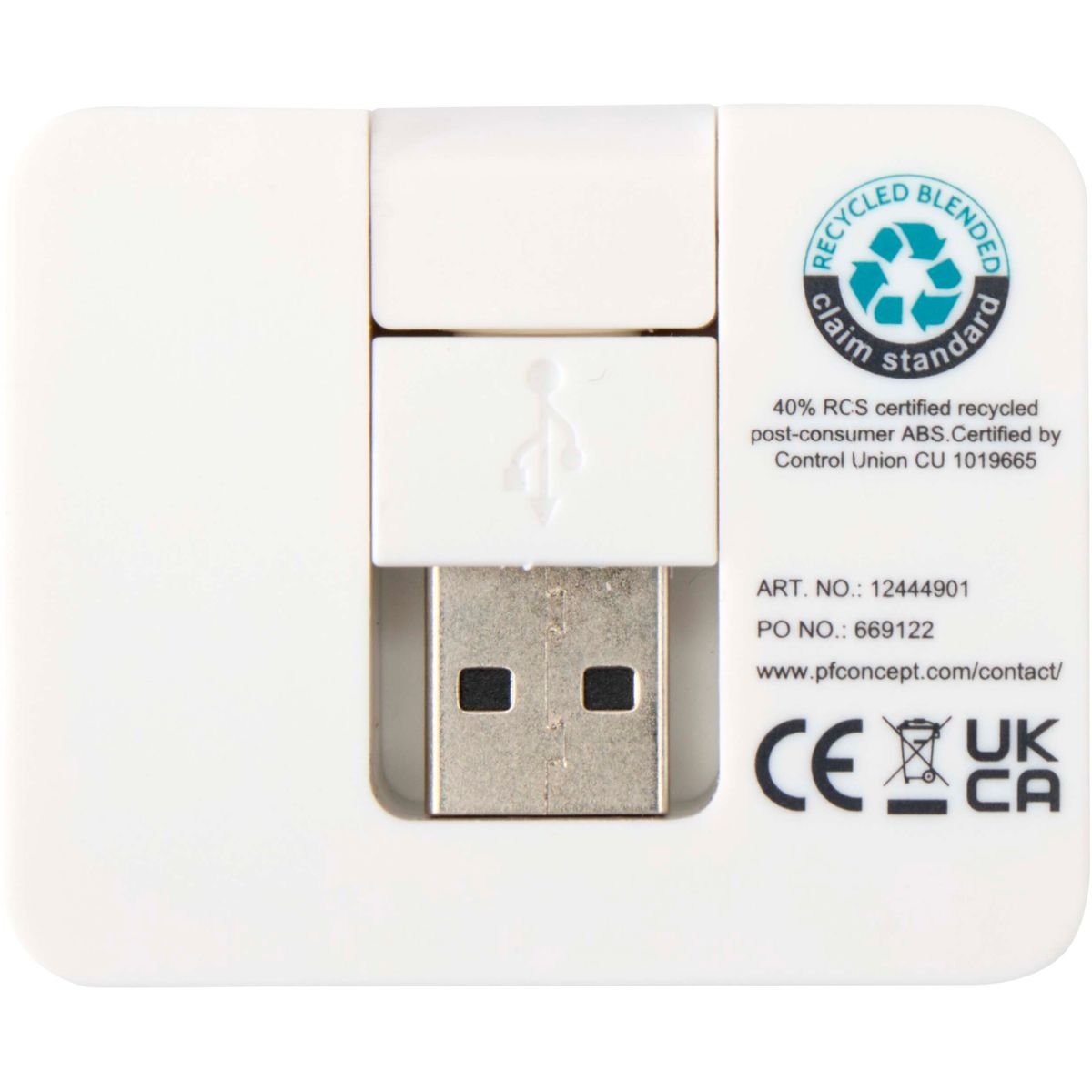 Hubs USB de 4 puertos con doble entrada de plástico reciclado