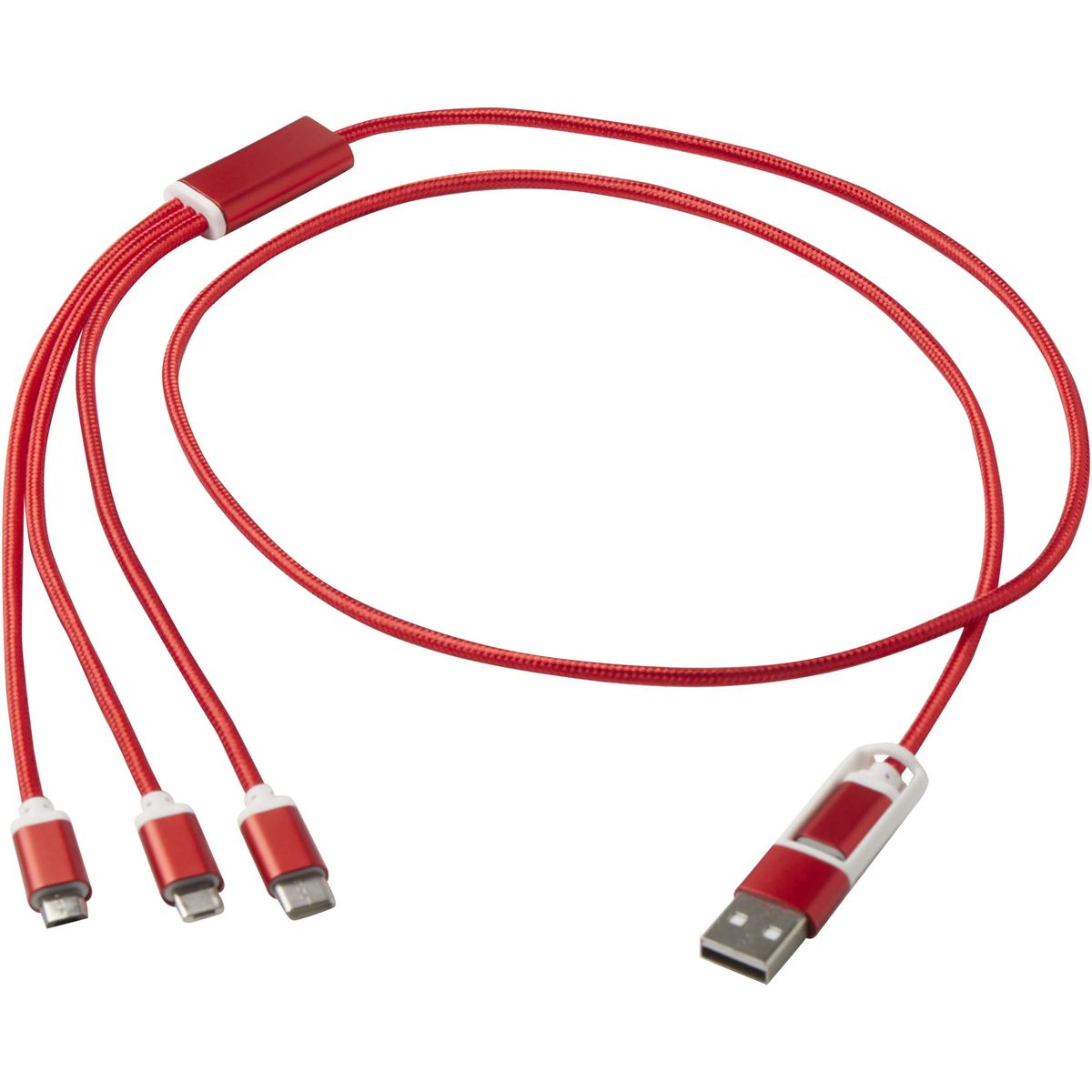 Cables de carga 5 en 1 de 100 cm de aluminio reciclado