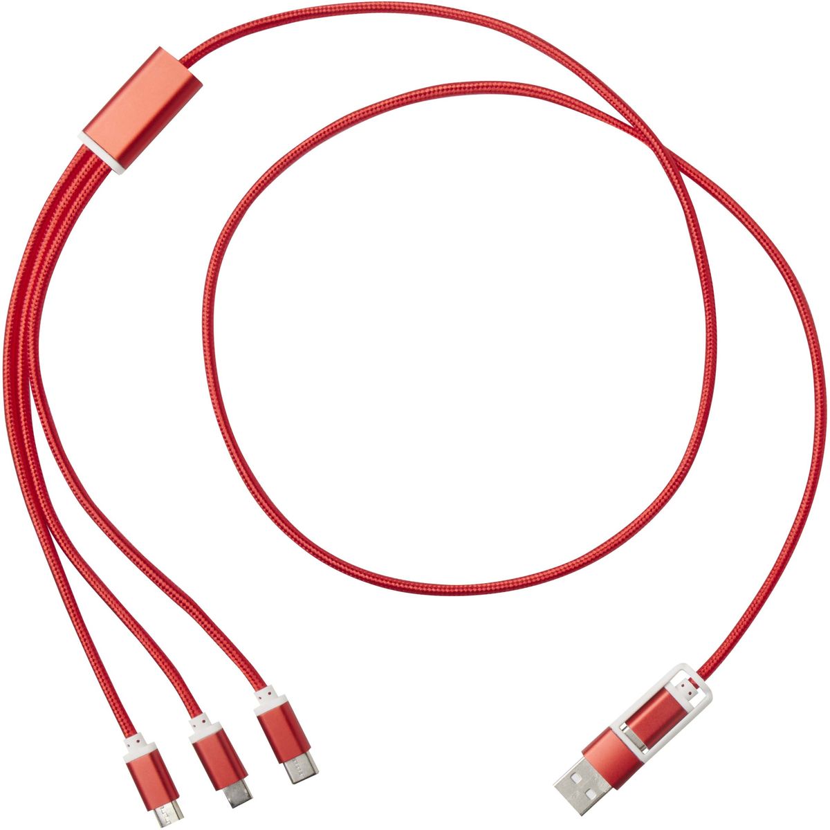 Cables de carga 5 en 1 de 100 cm de aluminio reciclado