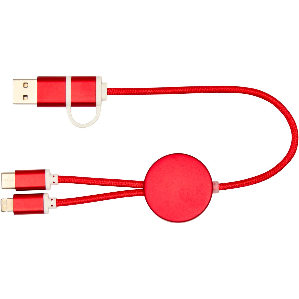 Cables de carga rápida 5 en 1 de 30 cm, 27 W, de aluminio reciclado