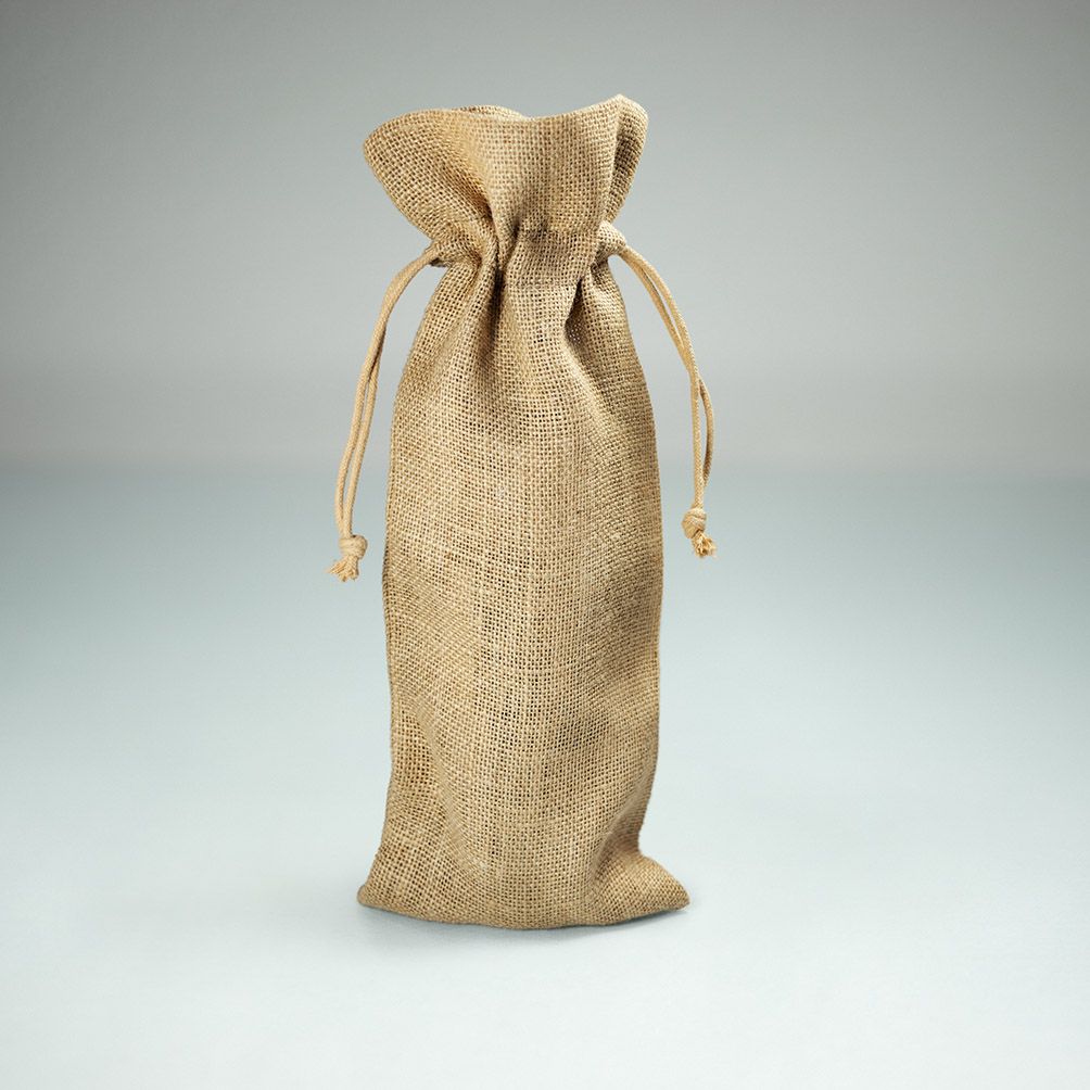Bolsas Biodegradables de Yute para Botellas de Vino 15x38cm