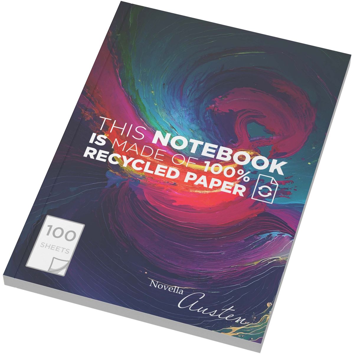 Cuadernos A5 con tapa blanda reciclada, 100 hojas de rayas