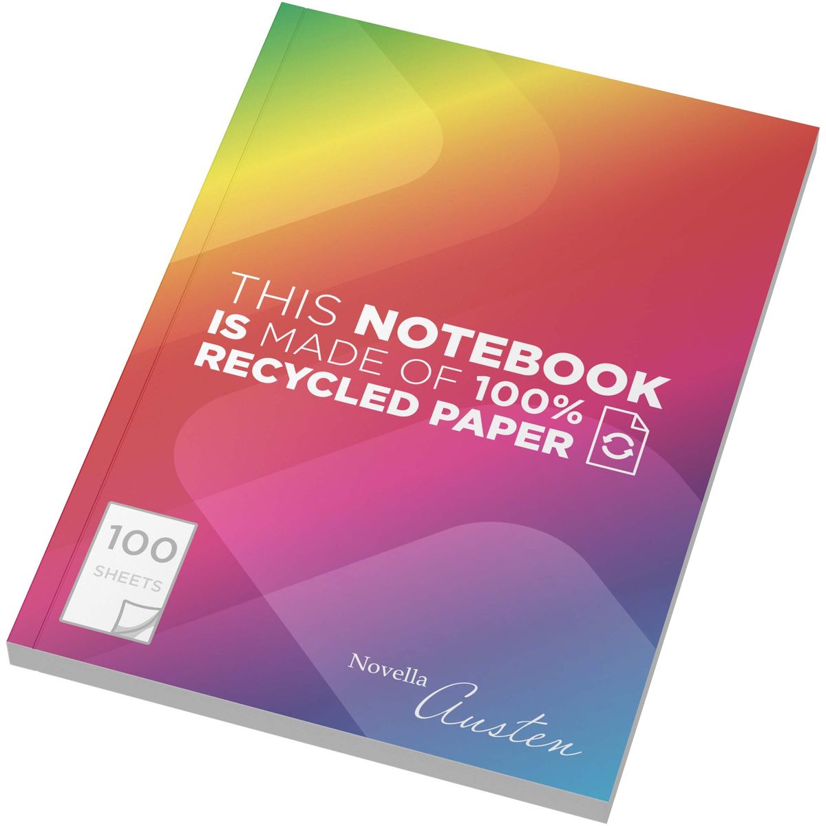 Cuadernos A5 con tapa blanda reciclada, 100 hojas