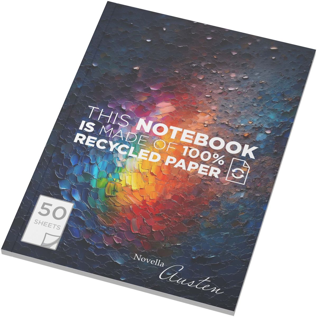 Cuadernos A5 con tapa blanda reciclada, 50 hojas de rayas