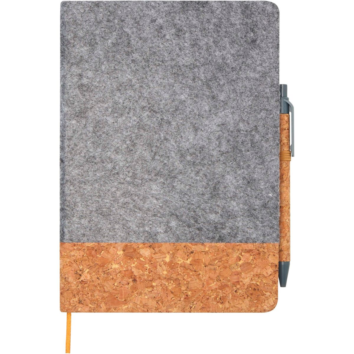 Cuadernos A5 de corcho y fieltro reciclado con bolígrafo