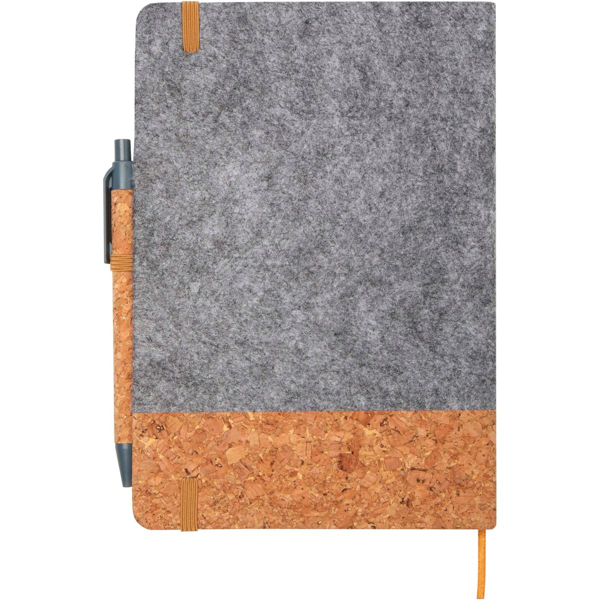 Cuadernos A5 de corcho y fieltro reciclado con bolígrafo