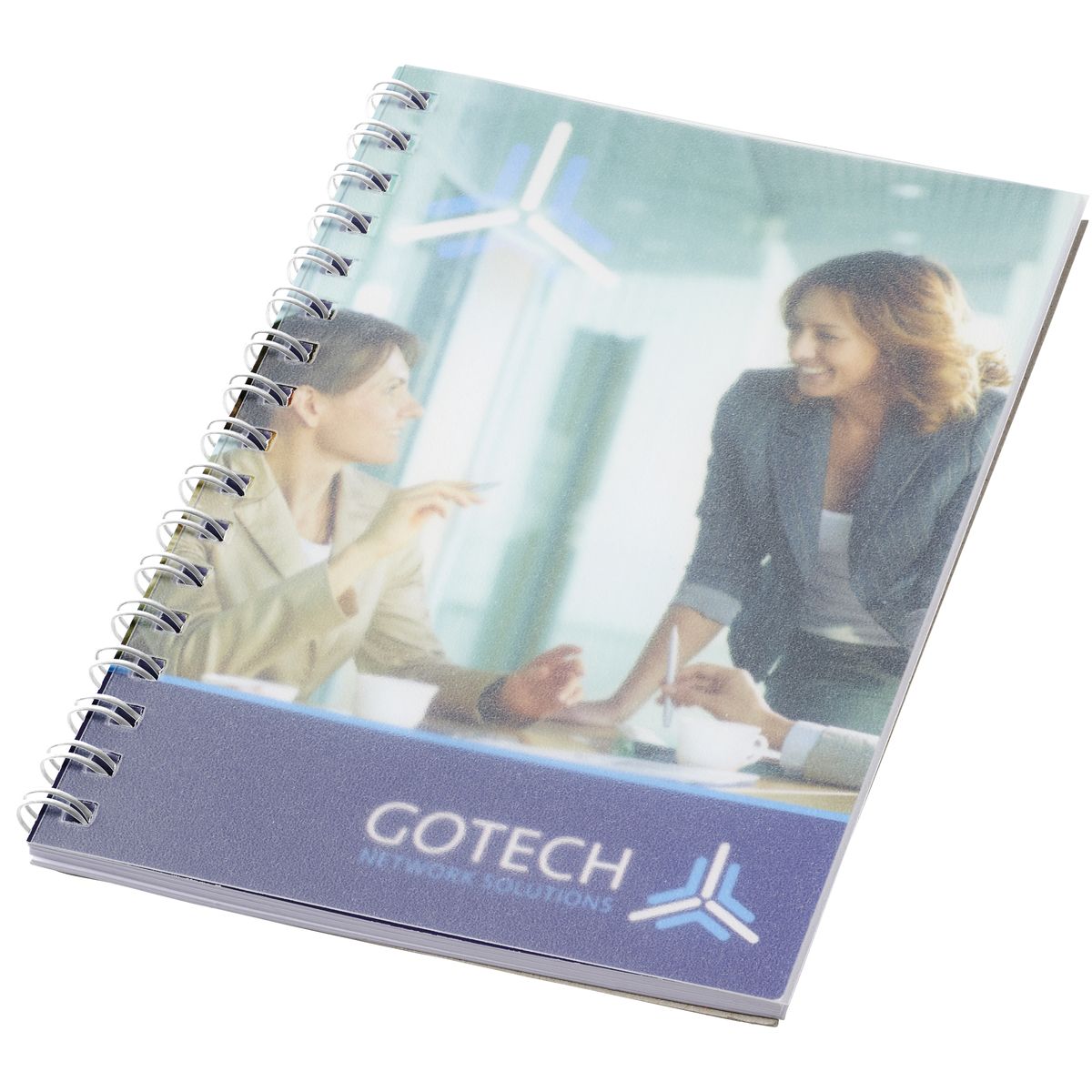 Cuadernos de espiral A6 con cubierta transparente de PP, 50 hojas