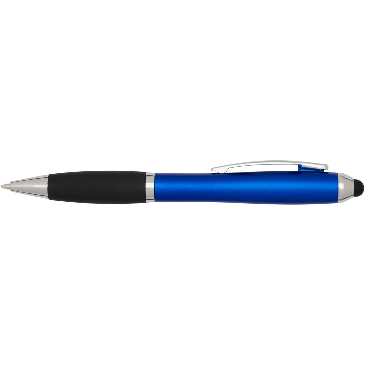 Bolígrafos con puntero táctil de plástico reciclado, tinta azul