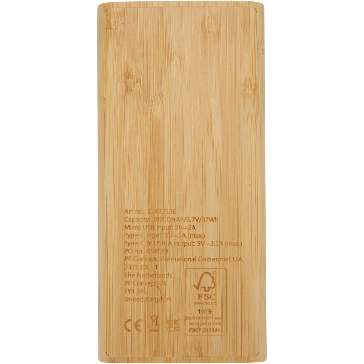 Power banks de bambú de 10.000 mAh