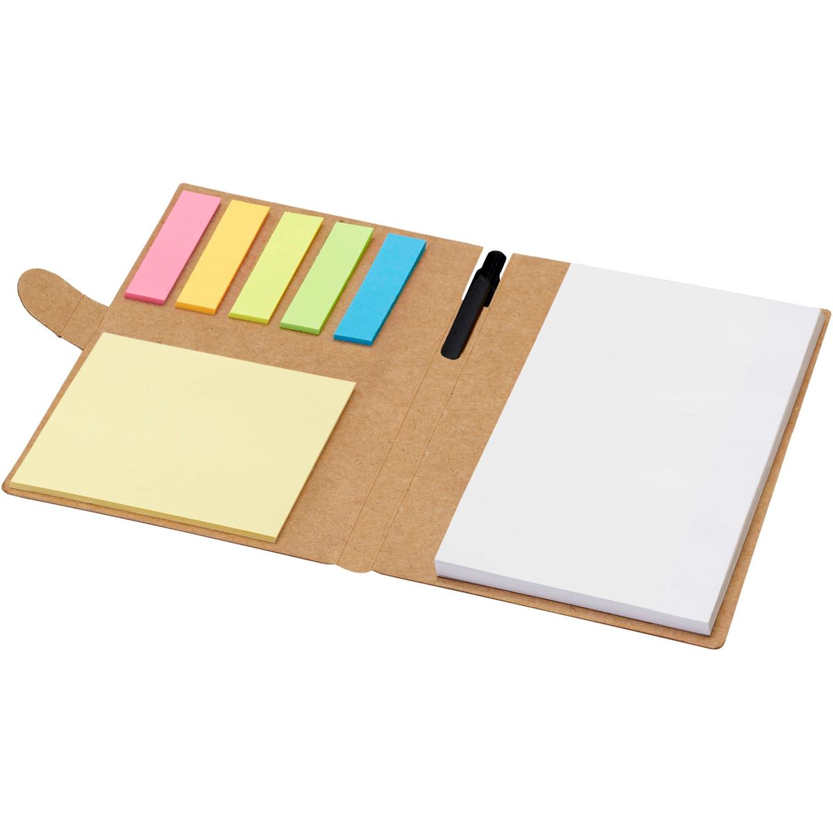 Librillos con notas adhesivas y bolígrafo, 25 hojas en blanco