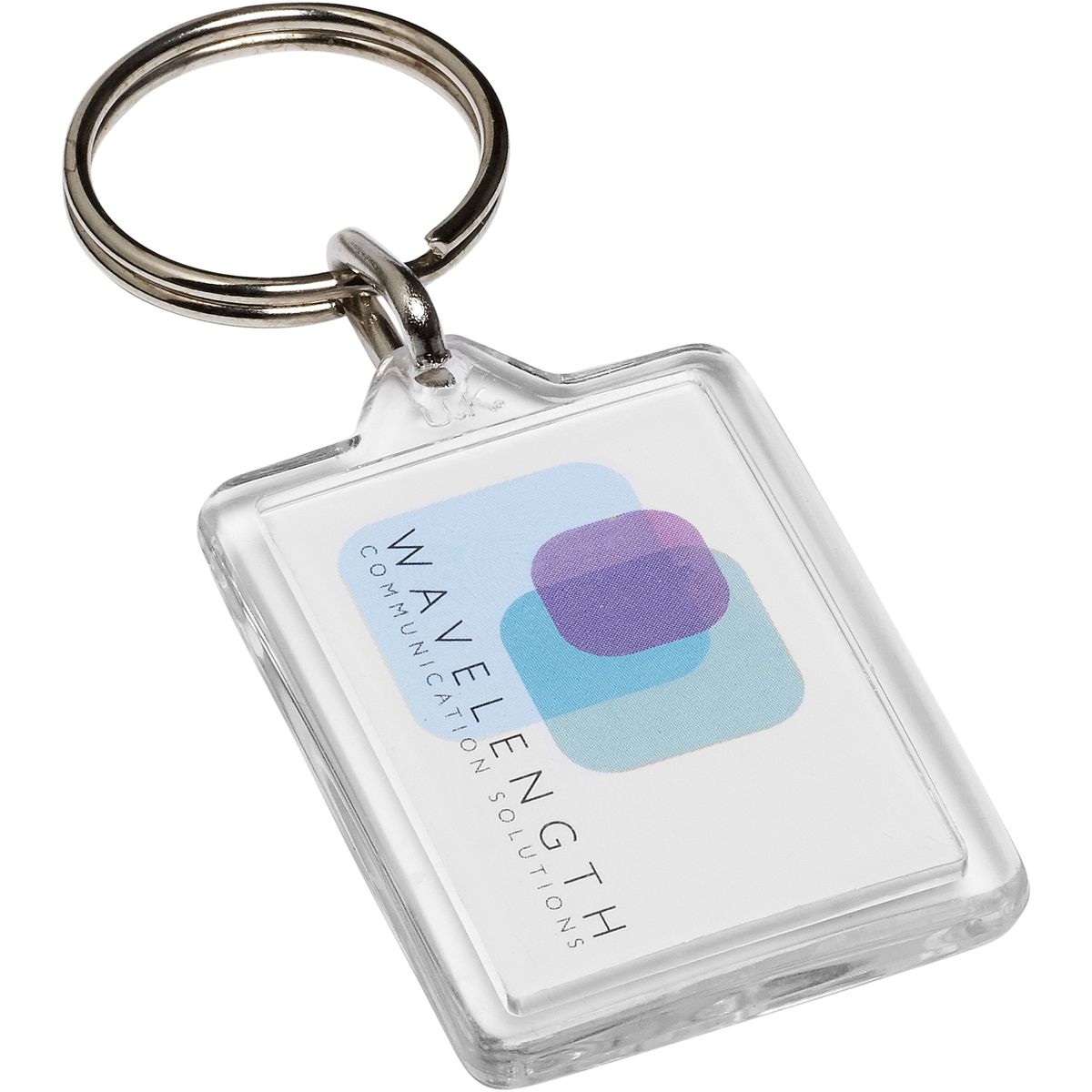 Llaveros transparentes compactos con inserto de 3,5 x 2,4 cm