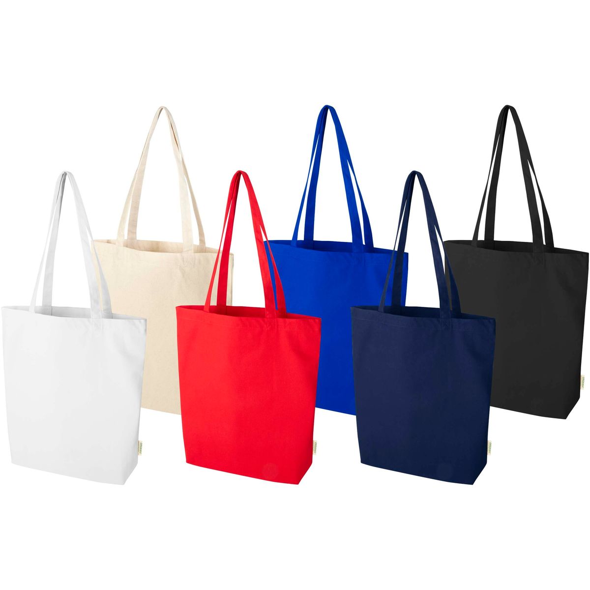 Bolsas de algodón orgánico con base ancha, 180 g/m², 11 litros