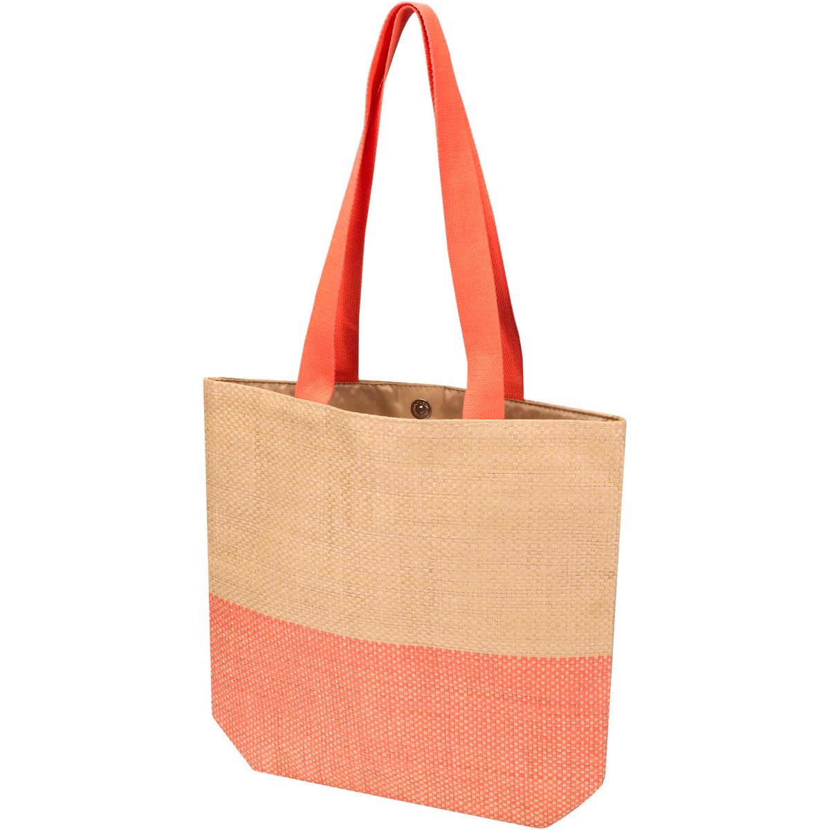 Bolsas con asas de papel de paja tejido con botón magnético, 10 litros