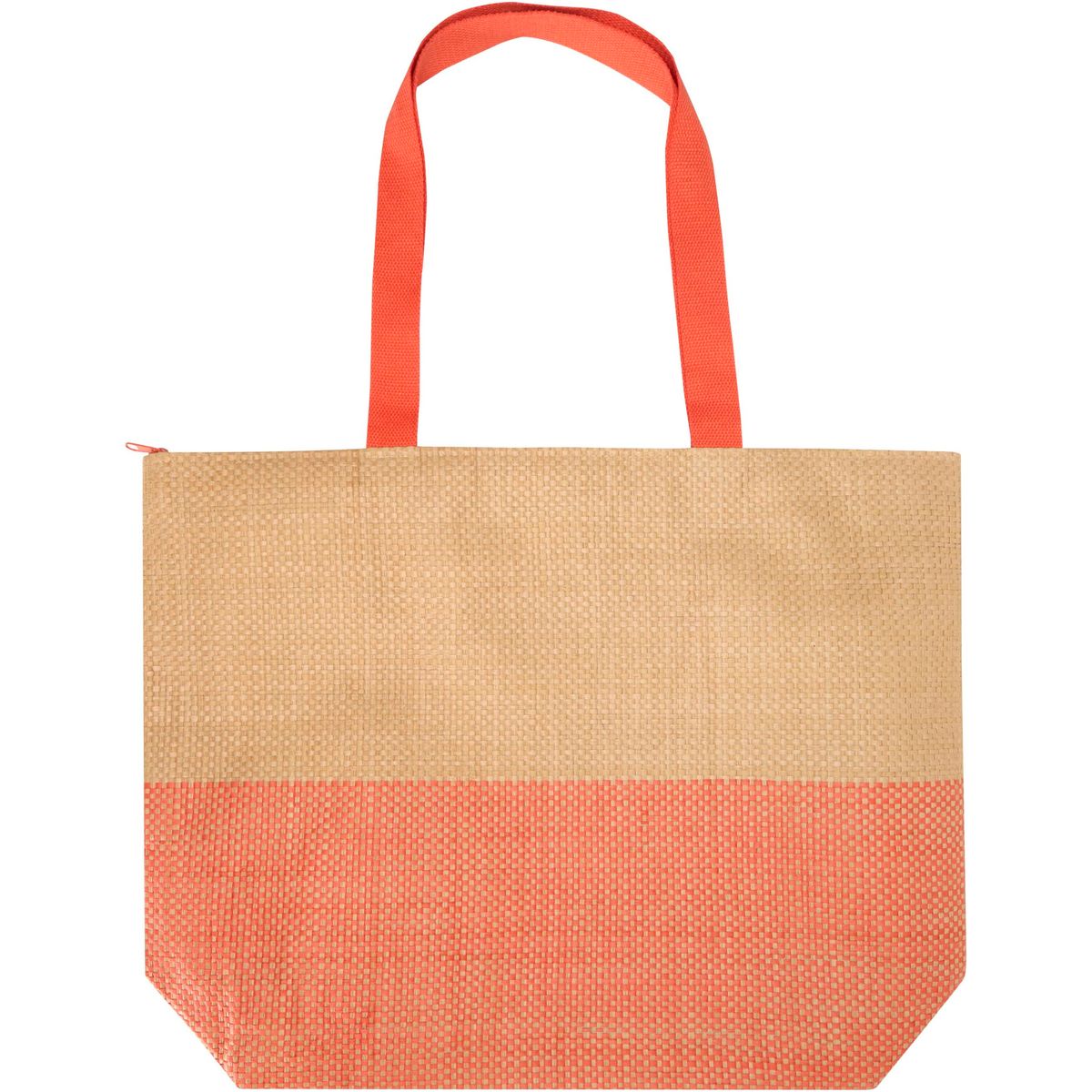 Bolsas con asas de papel de paja tejido con cremallera, 21 litros