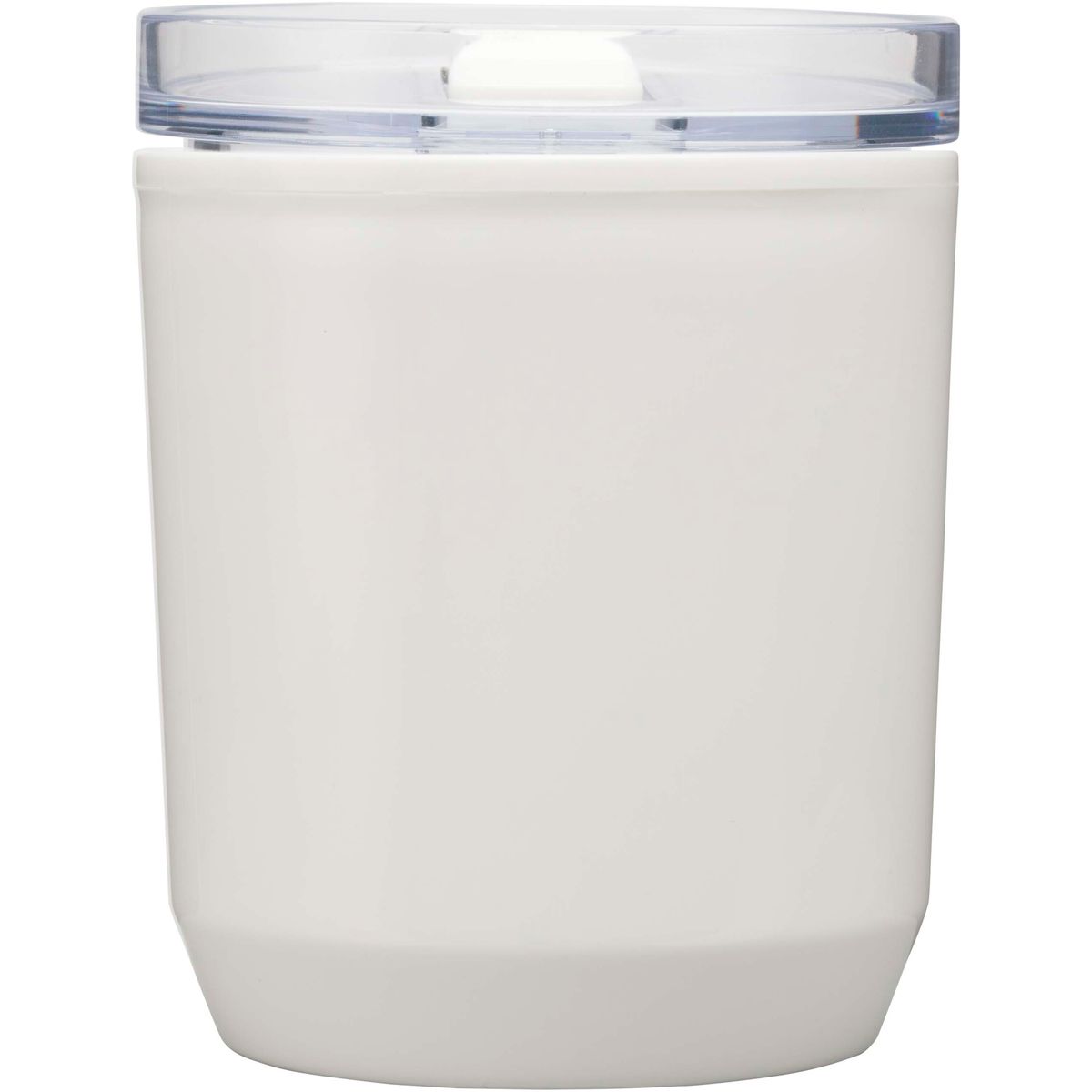 Vasos de doble pared de 180 ml de plástico reciclado con tapa deslizante