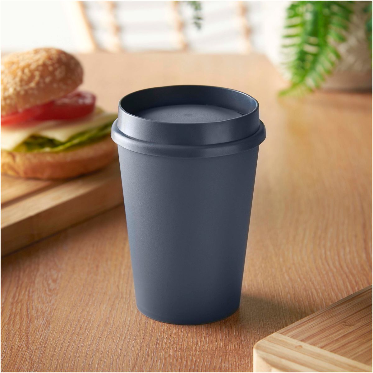 Vasos de café para llevar de pared simple de 300 ml con tapa 360°