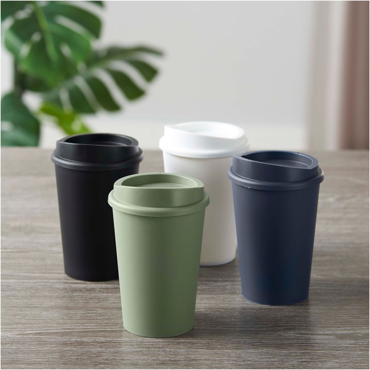 Vasos de café para llevar de pared simple de 300 ml con tapa encajable
