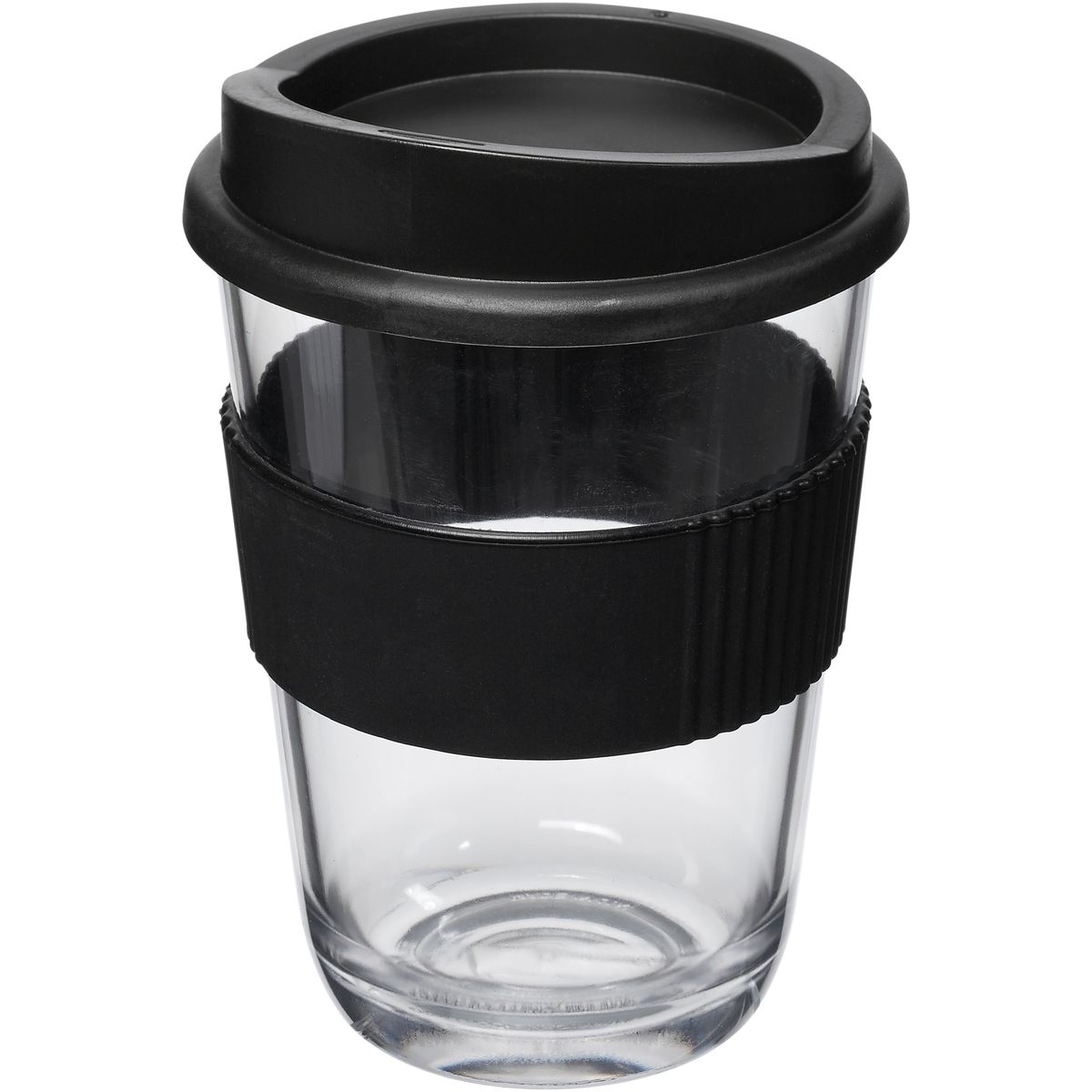 Vasos de café para llevar de pared simple de 300 ml con agarre de silicona