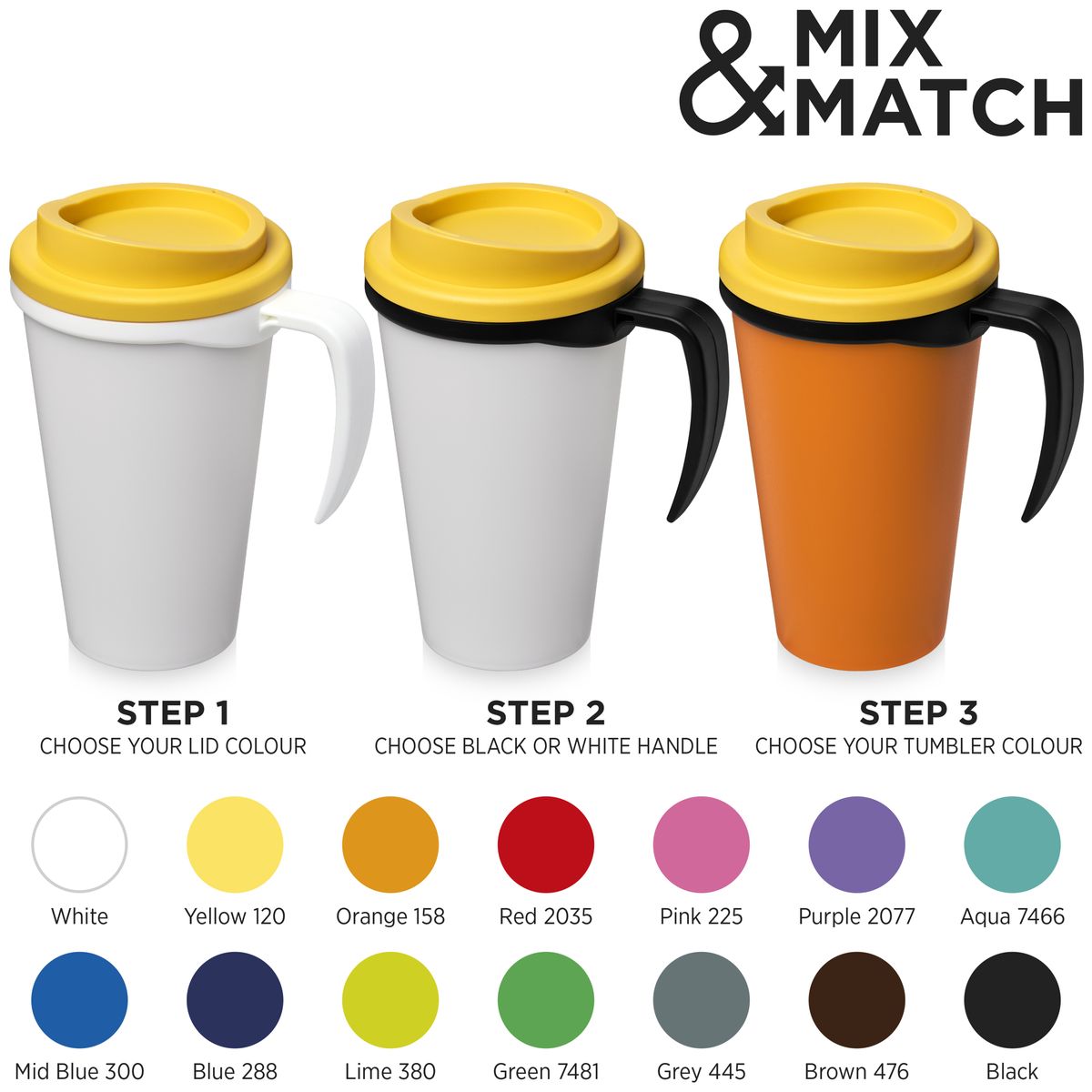 Tazas térmicas de plástico con tapa de rosca, 350 ml