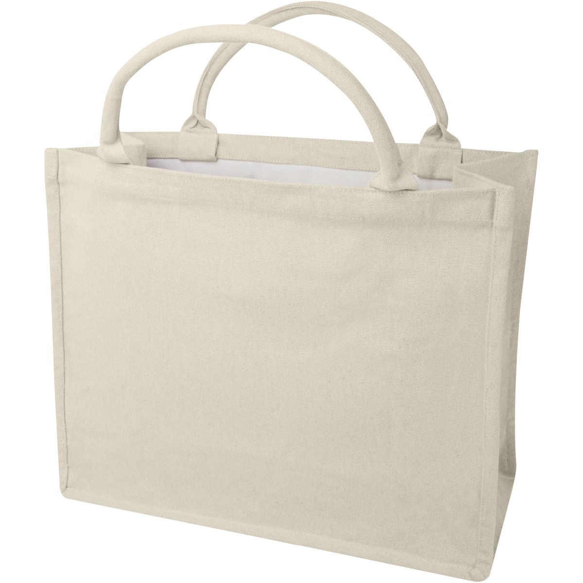 Bolsas de tela recicladas con asas cortas, 500 g/m²