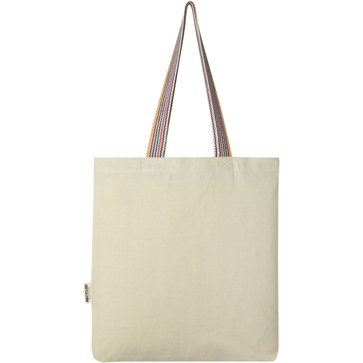 Bolsas de tela recicladas con asas arcoíris, 180 g/m², 5 litros