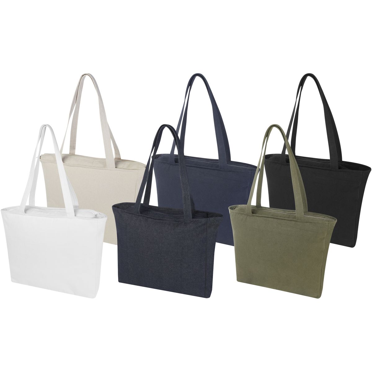 Bolsas de tela recicladas con cremallera, 500 g/m²