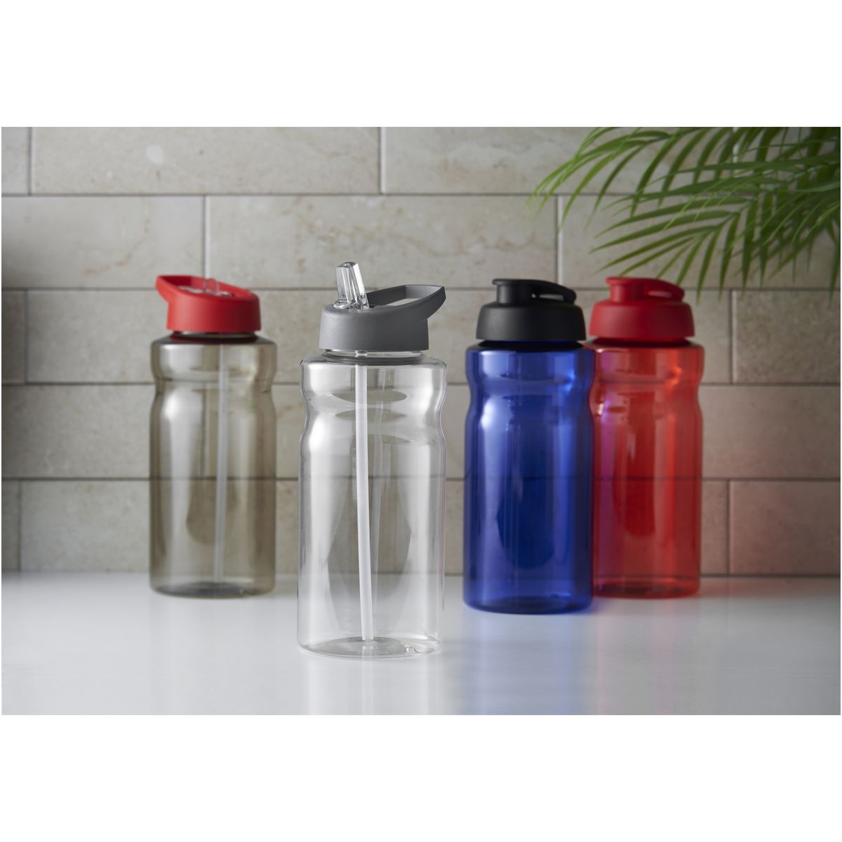 Botellas recicladas de 1 litro con tapa abatible