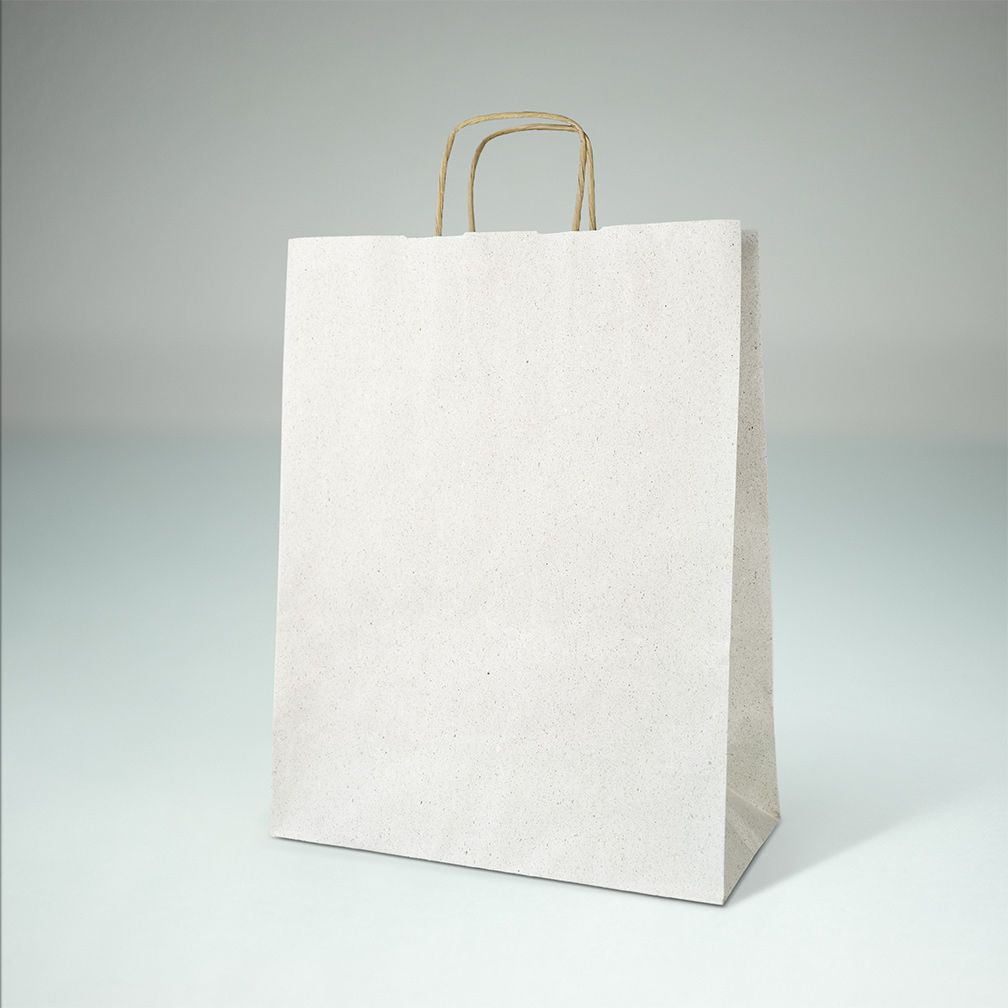 Bolsas de Papel de Hierba Reciclado con Cordón Trenzado | Bajo impacto de Co2 | Varios tamaños