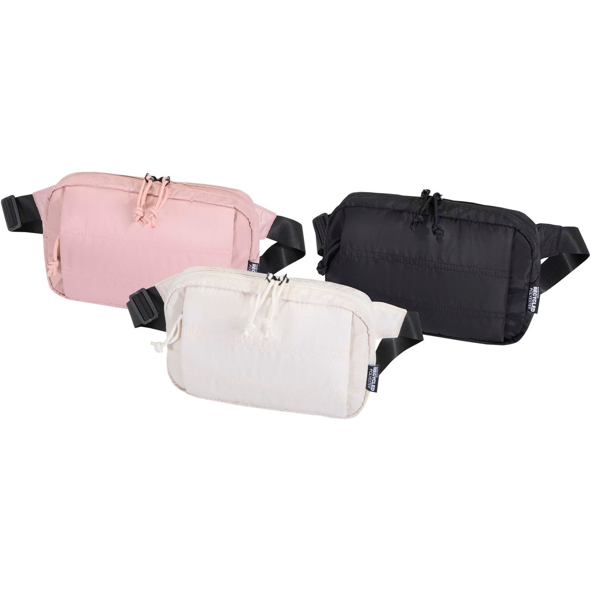 Riñoneras recicladas estilo puffer, 1,5 litros