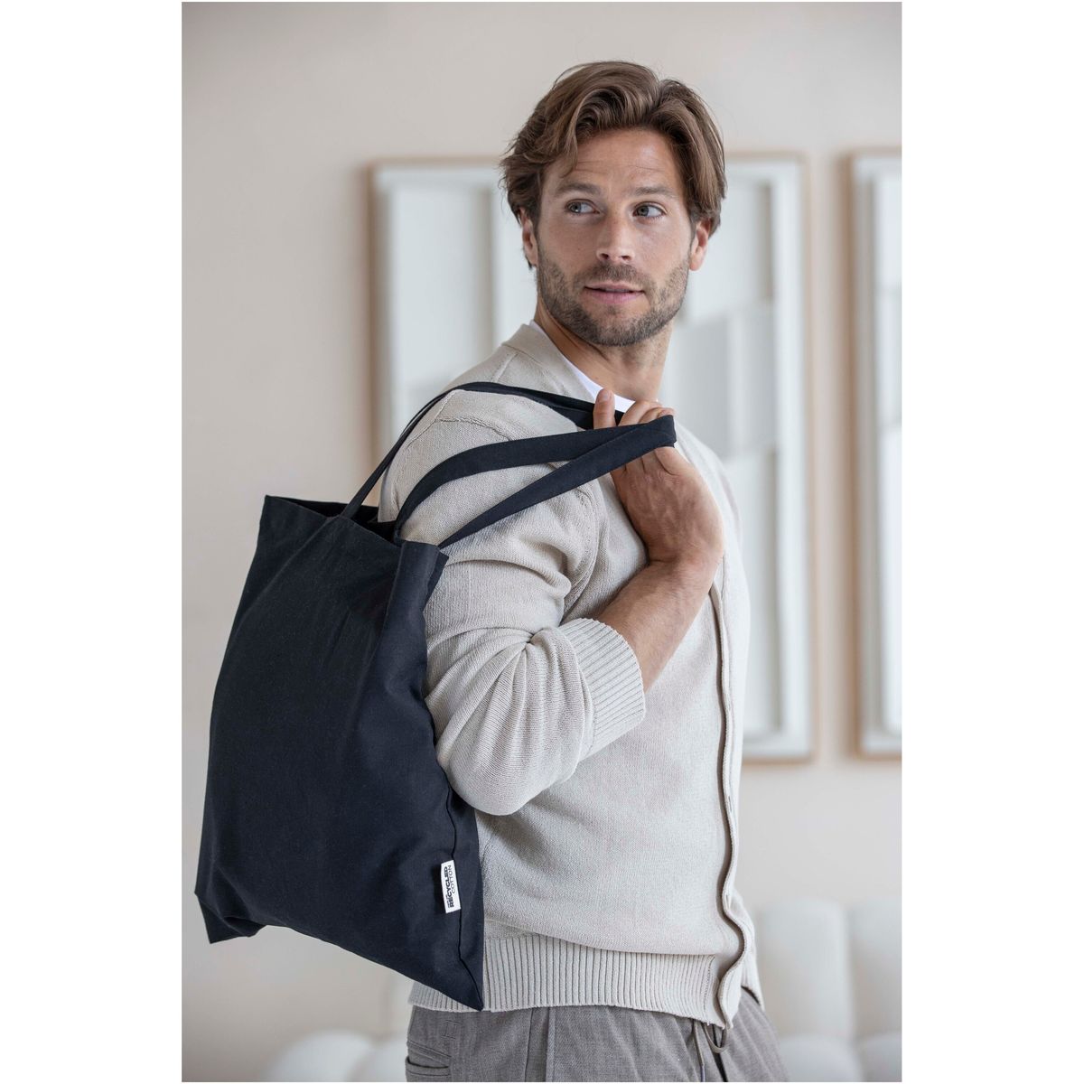 Bolsas de algodón reciclado de 140 g/m², 7 litros