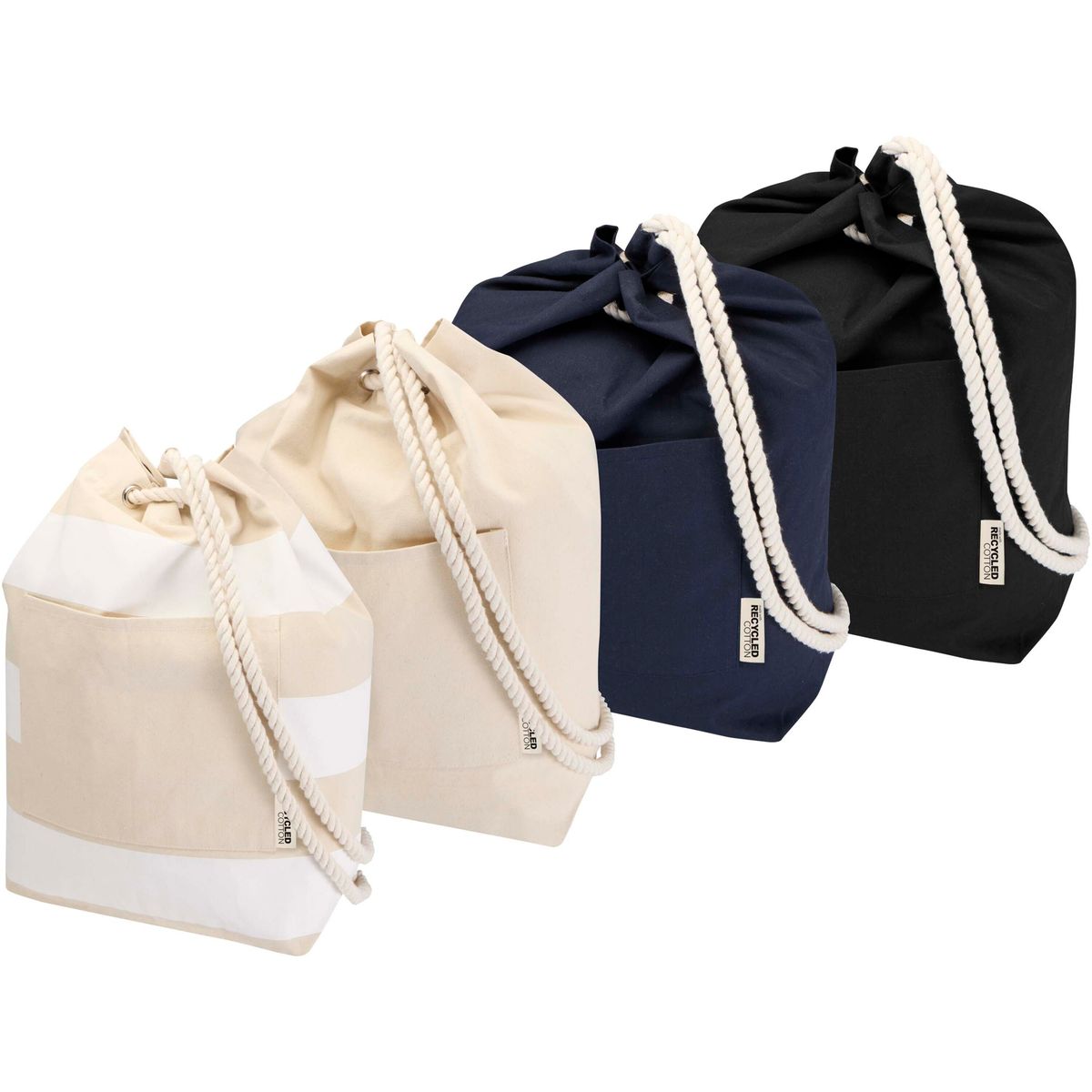 Bolsas de viaje tipo duffel de algodón reciclado de 270 g/m², 15 litros