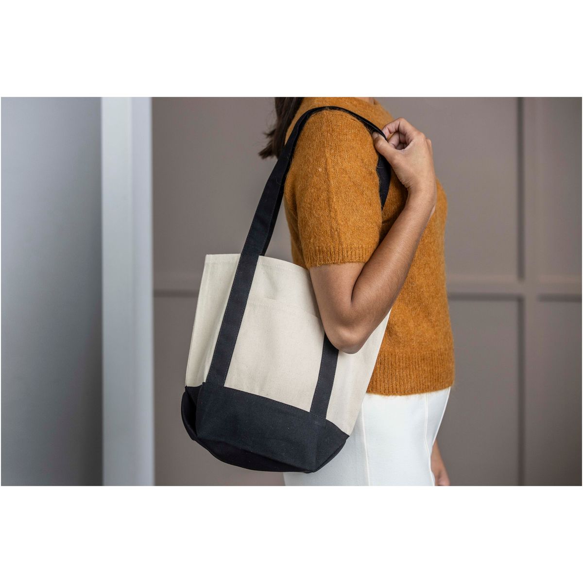 Minibolsas con asas de algodón reciclado 320 g/m²