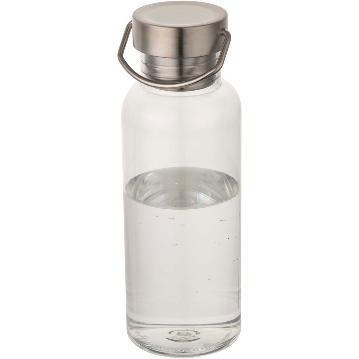 Botellas de agua de PET reciclado de 600 ml con tapón de rosca de acero inoxidable