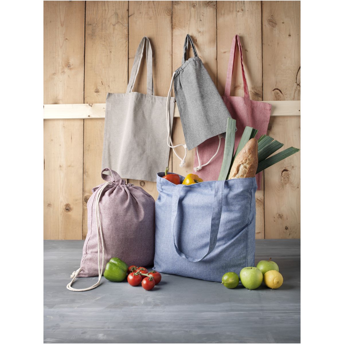 Mochilas de cuerdas recicladas de 210 g/m², 6 litros