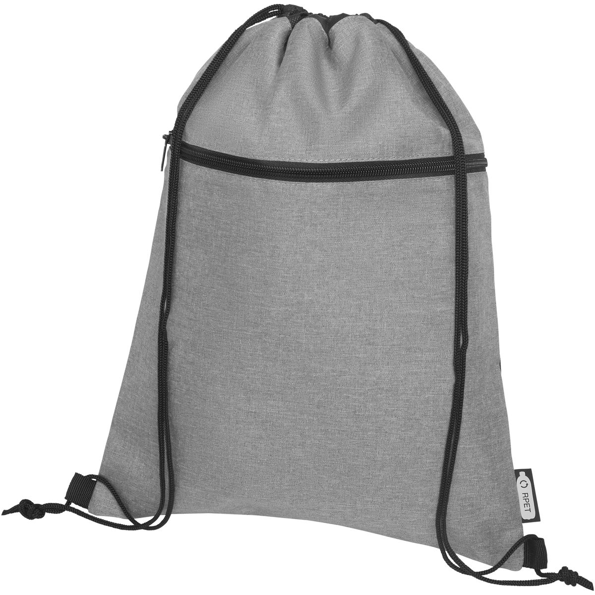 Mochilas de cuerdas recicladas con bolsillo de cremallera, 5 litros