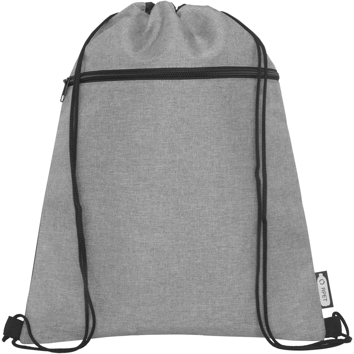 Mochilas de cuerdas recicladas con bolsillo de cremallera, 5 litros