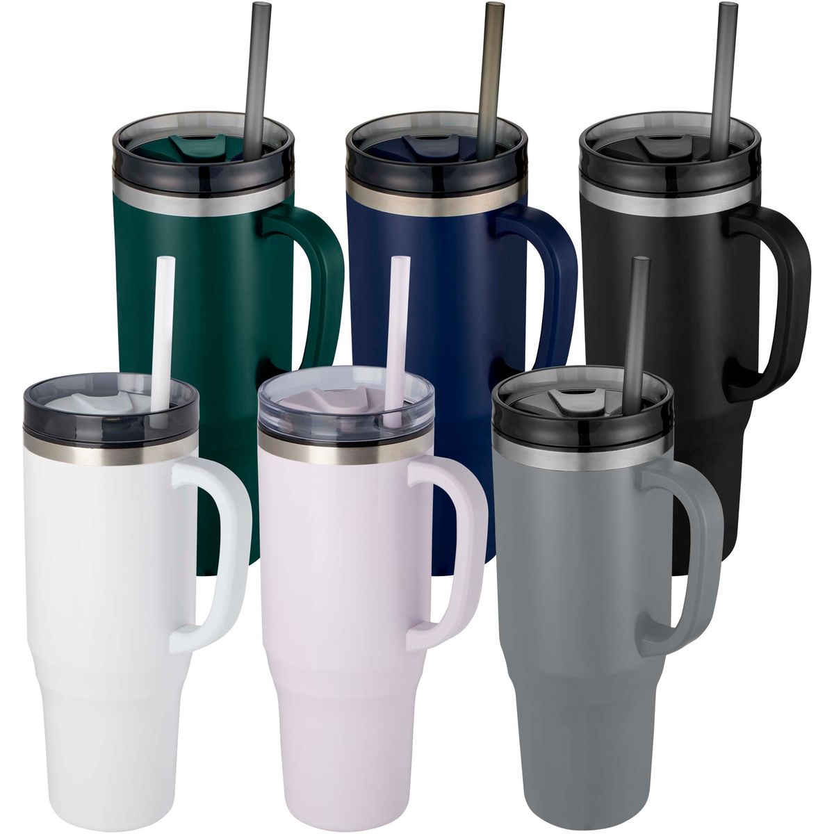 Vasos térmicos de acero inoxidable reciclado de 1200 ml con pajita
