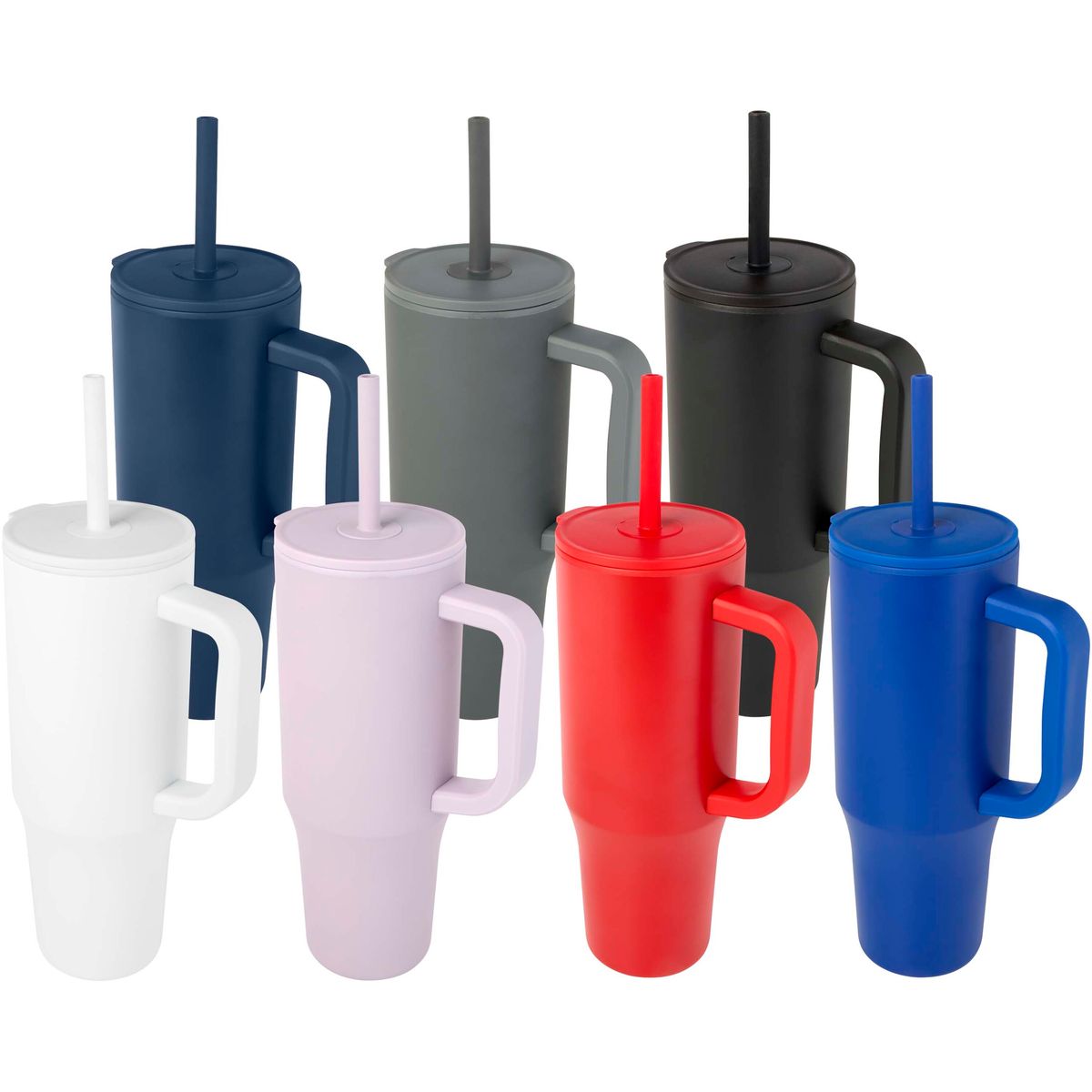 Vasos térmicos de acero inoxidable reciclado de 900 ml con pajita de silicona