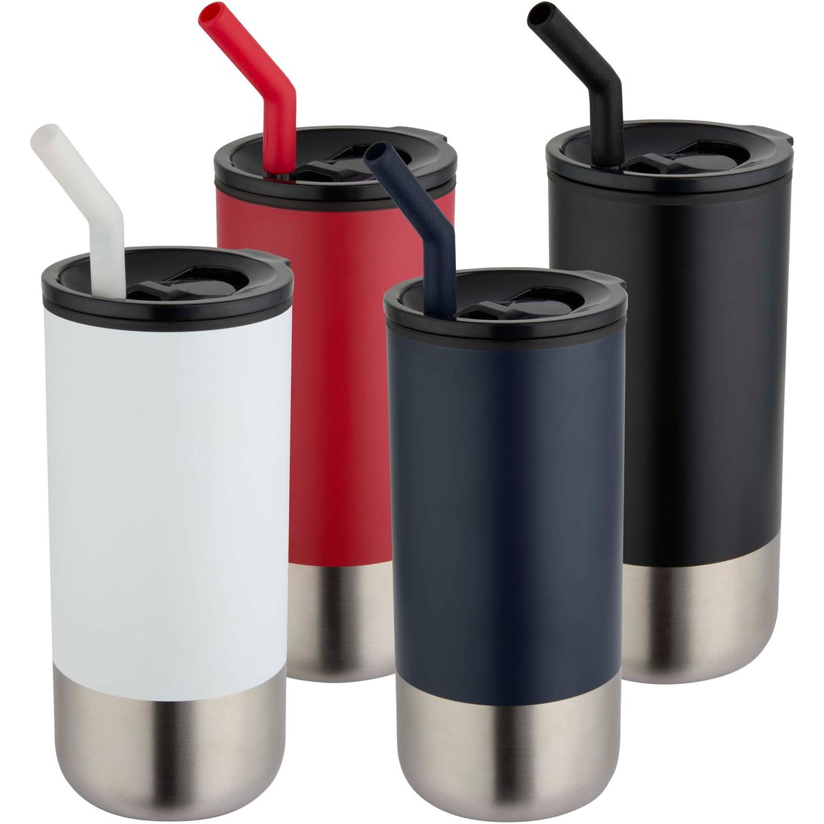 Vasos térmicos de acero inoxidable reciclado con pajita de acero inoxidable