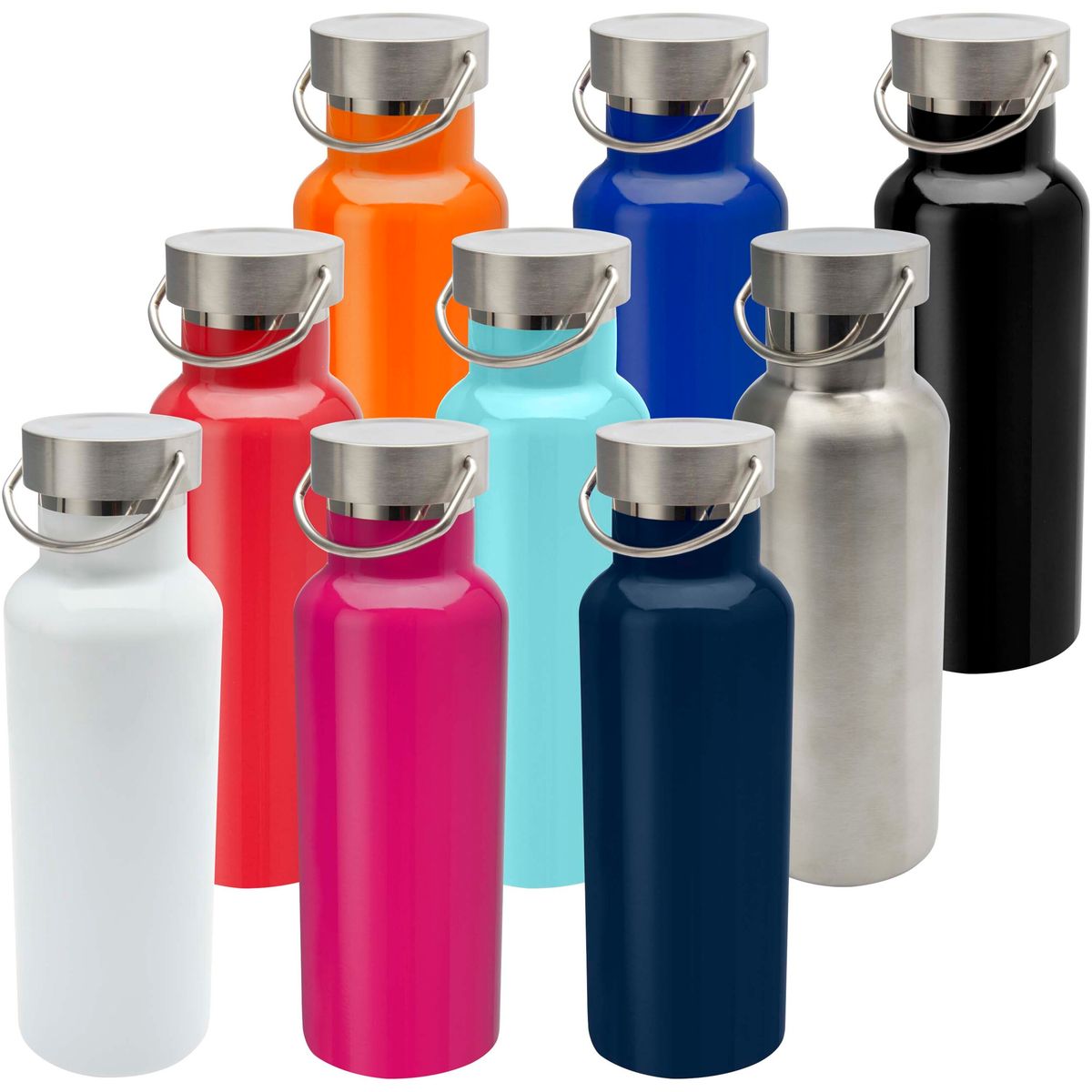 Botellas térmicas de acero inoxidable reciclado con asa, 500 ml