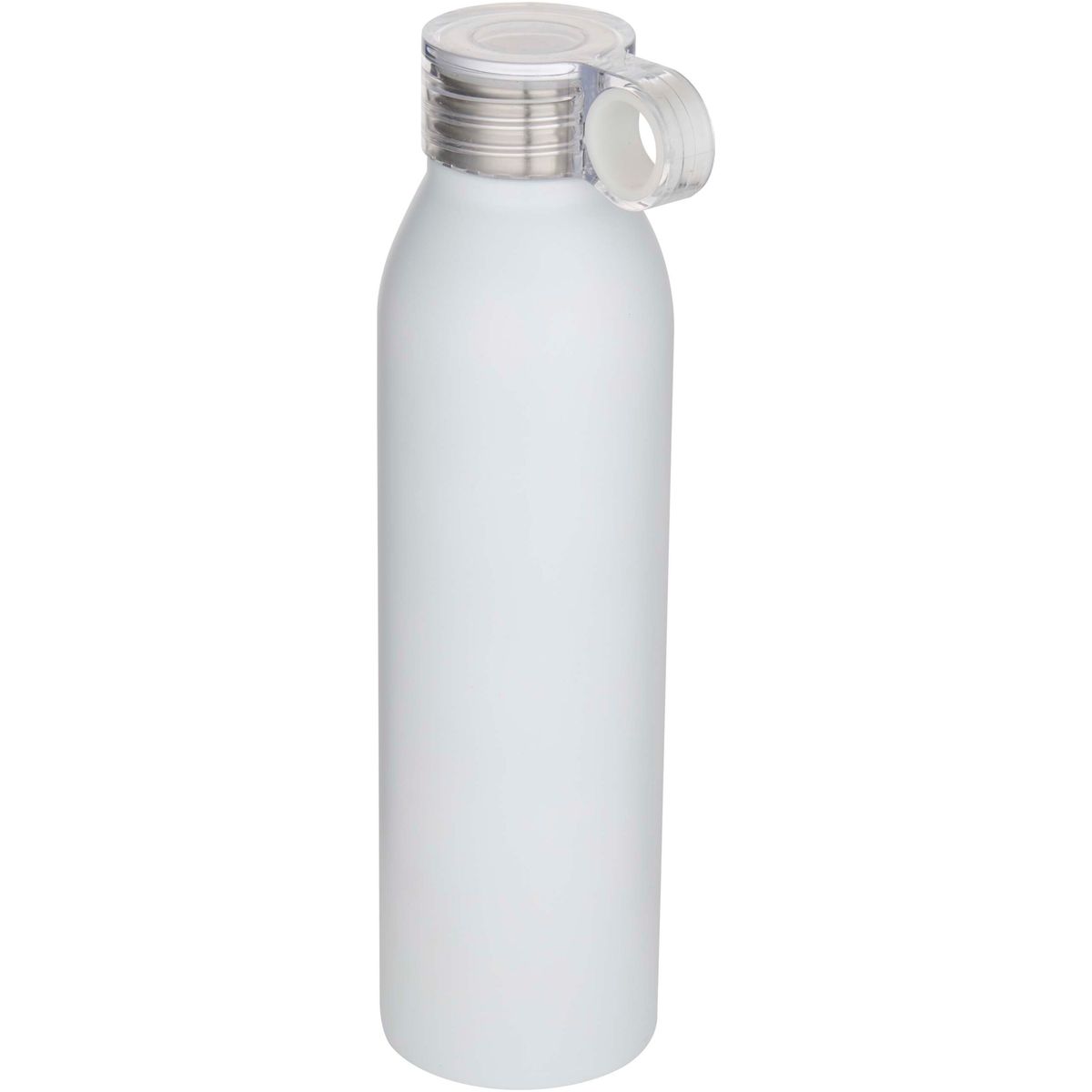Botellas de agua de acero inoxidable reciclado de 650 ml con tapón de rosca transparente