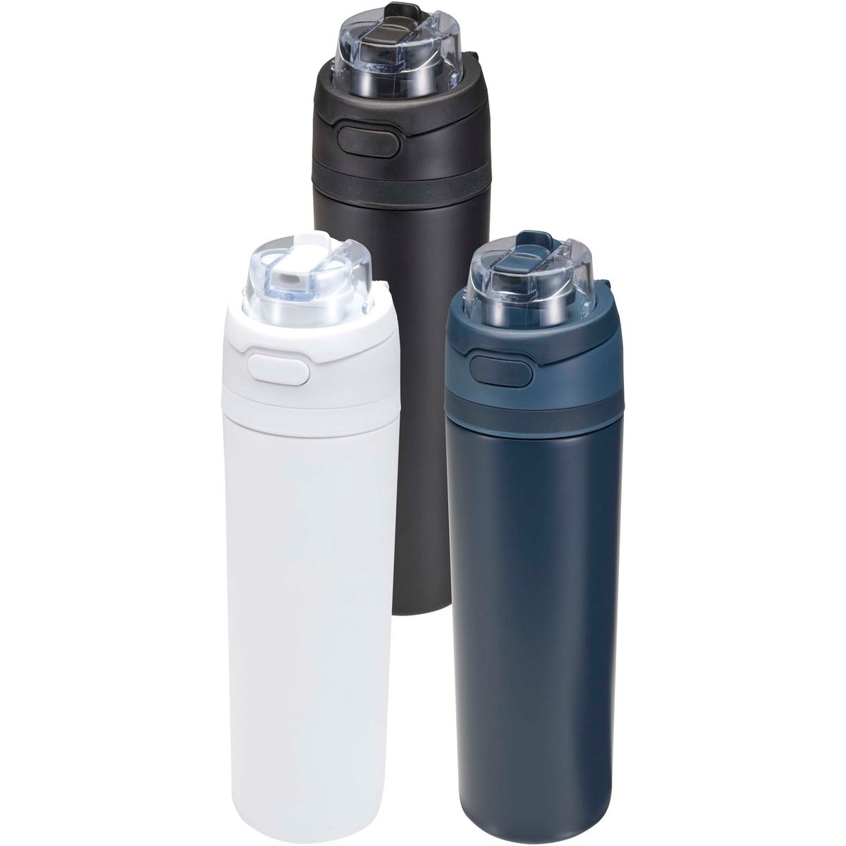 Botellas de agua de acero inoxidable reciclado de 800 ml con pajita abatible