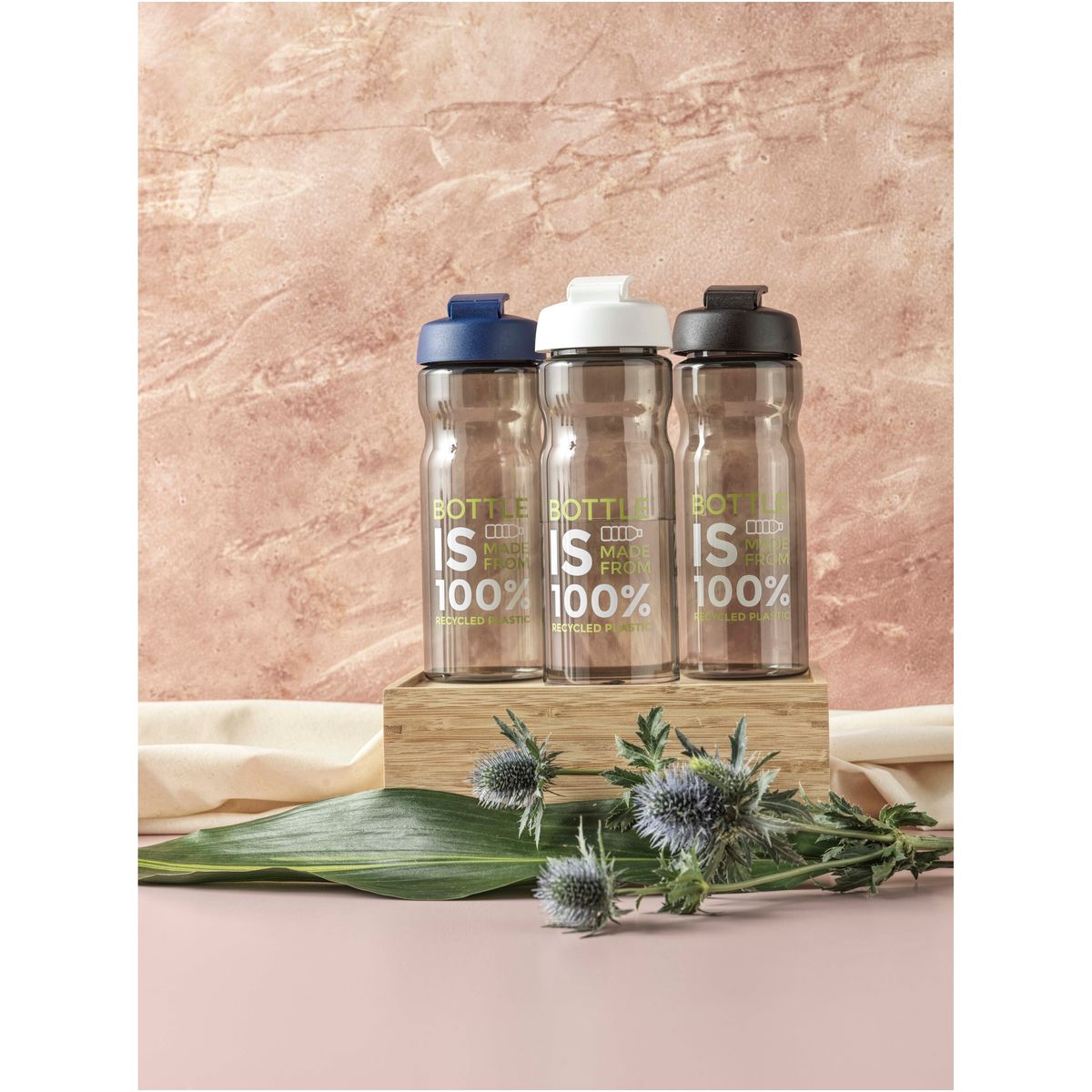 Botellas deportivas recicladas de 650 ml con tapa basculante