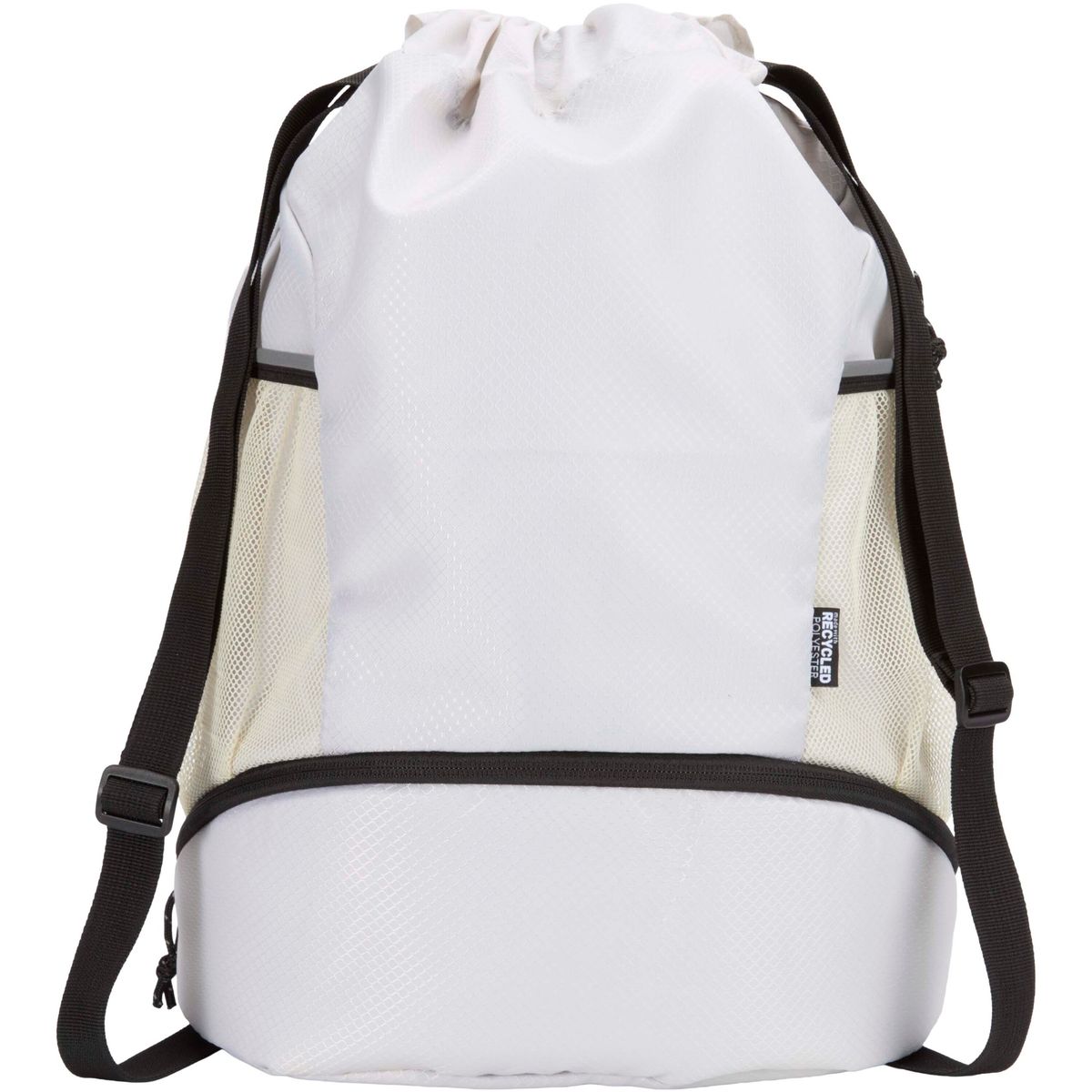 Mochilas de cuerdas deportivas recicladas con compartimento inferior, 18 litros