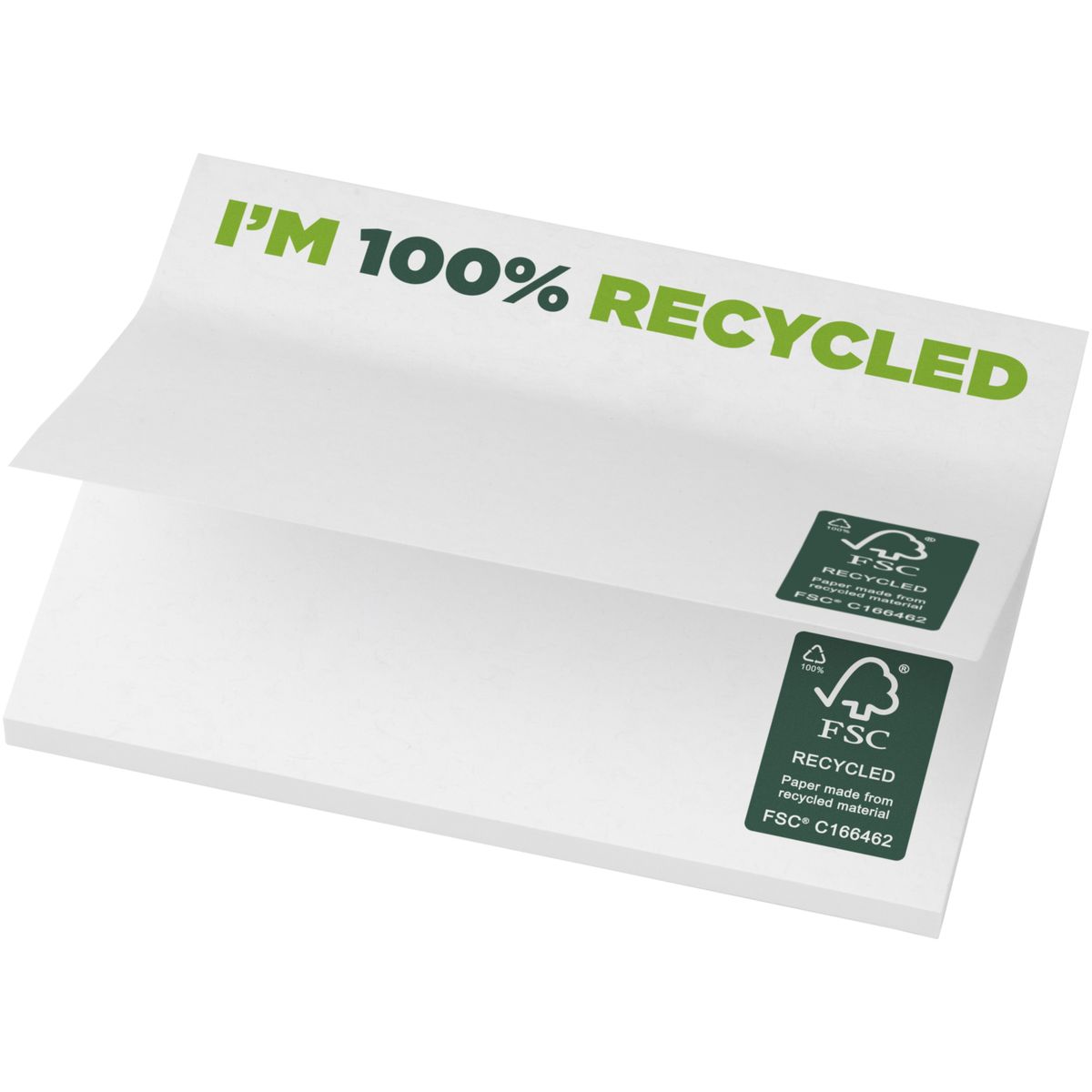 Notas adhesivas recicladas de 100 x 75 mm, 80 g/m²