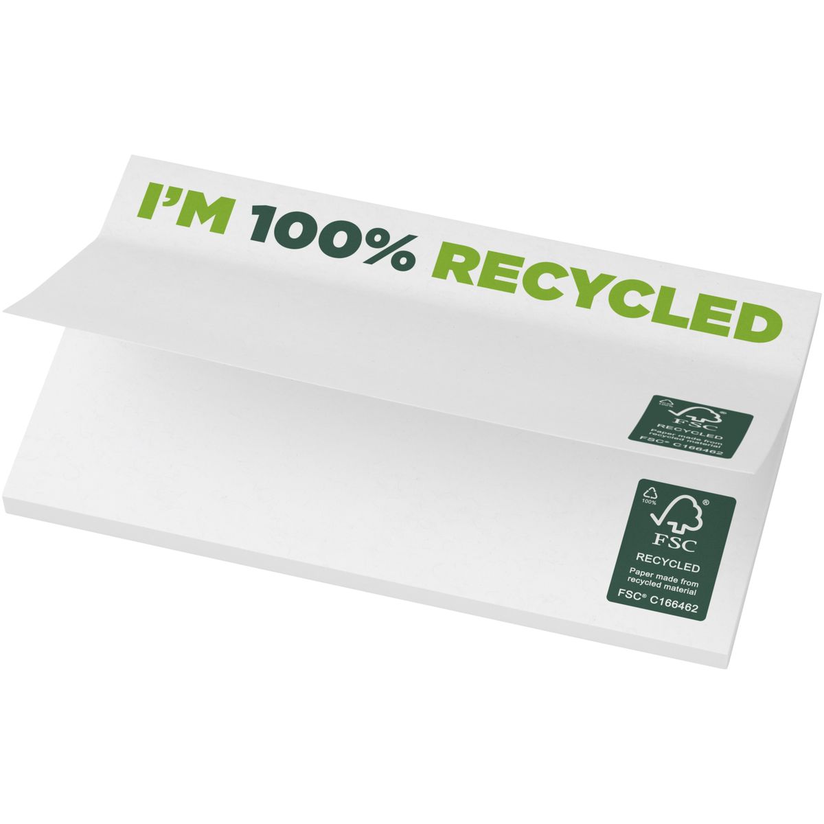 Notas adhesivas recicladas de 127 x 75 mm, 80 g/m²