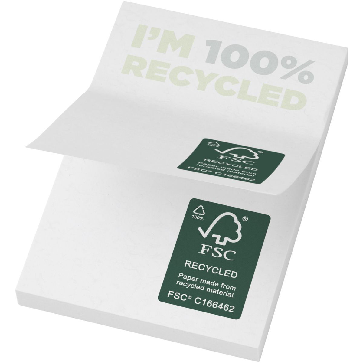 Notas adhesivas recicladas de 50 x 75 mm, 80 g/m²