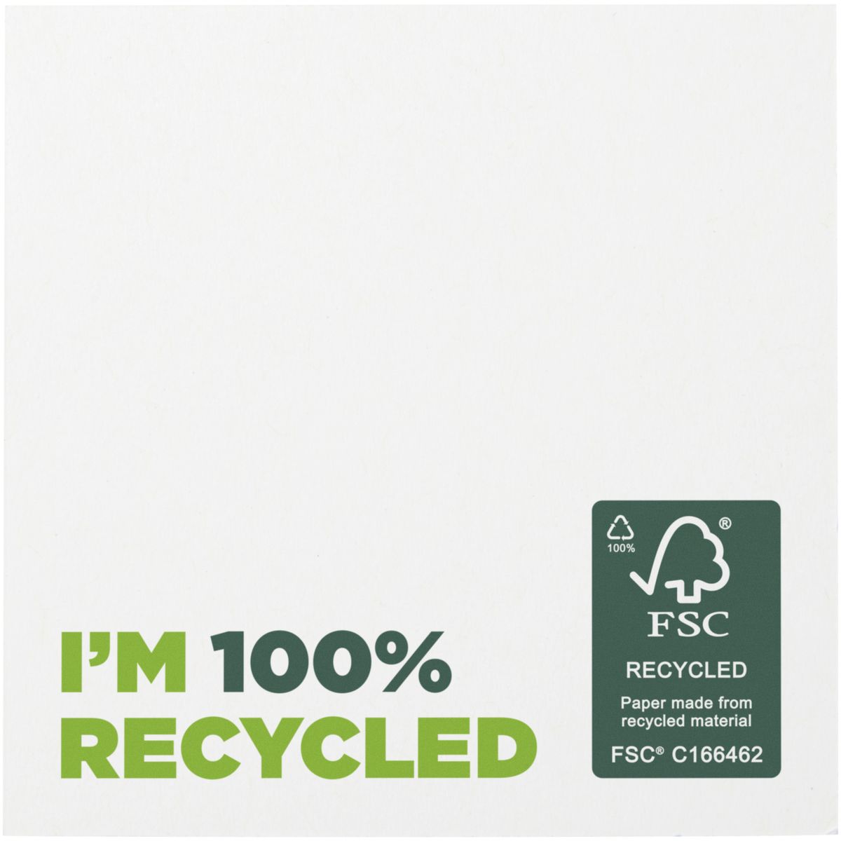 Notas adhesivas recicladas de 75 x 75 mm, 80 g/m²